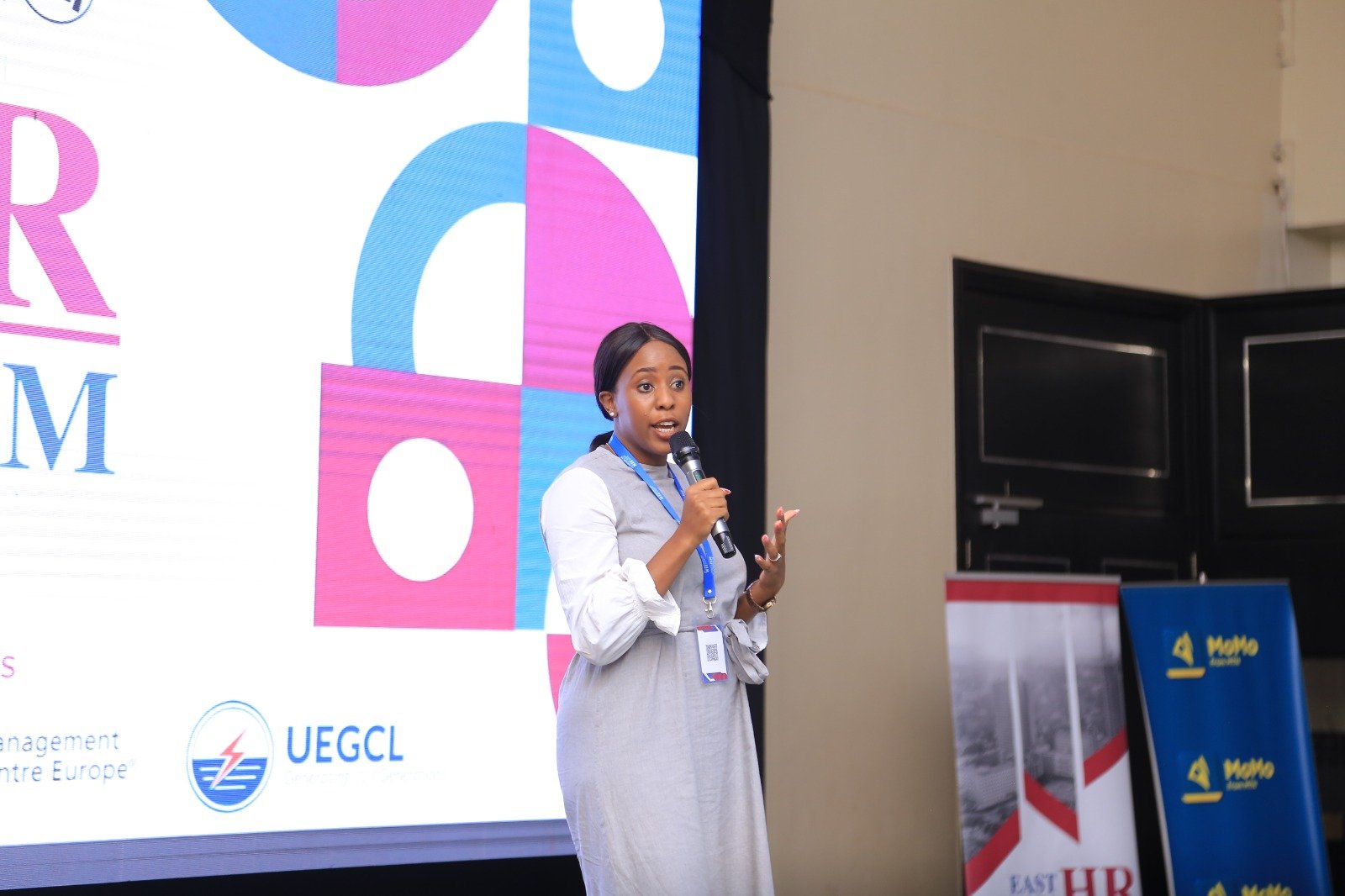 Natalie Manga speaking at the East Africa HR Symposium