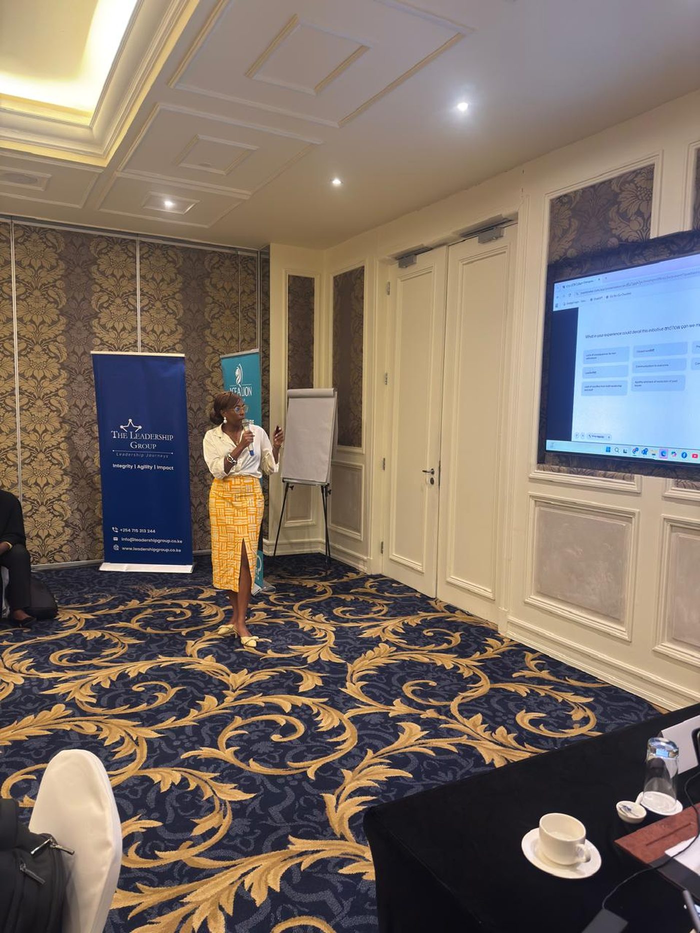 Natalie Manga presenting at a leadership session